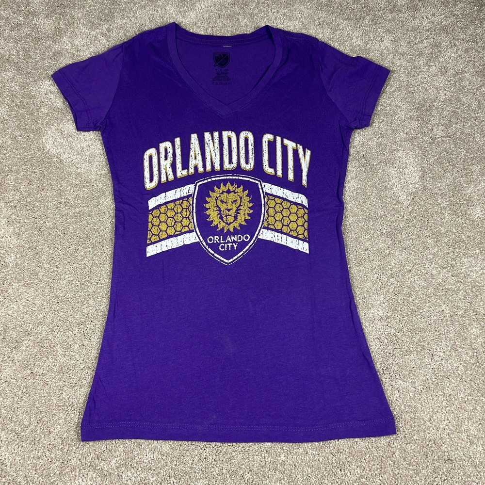 MLS‎ Womens S/P Purple Orlando City Major League Soccer Crew Neck T-Shirt NWOT